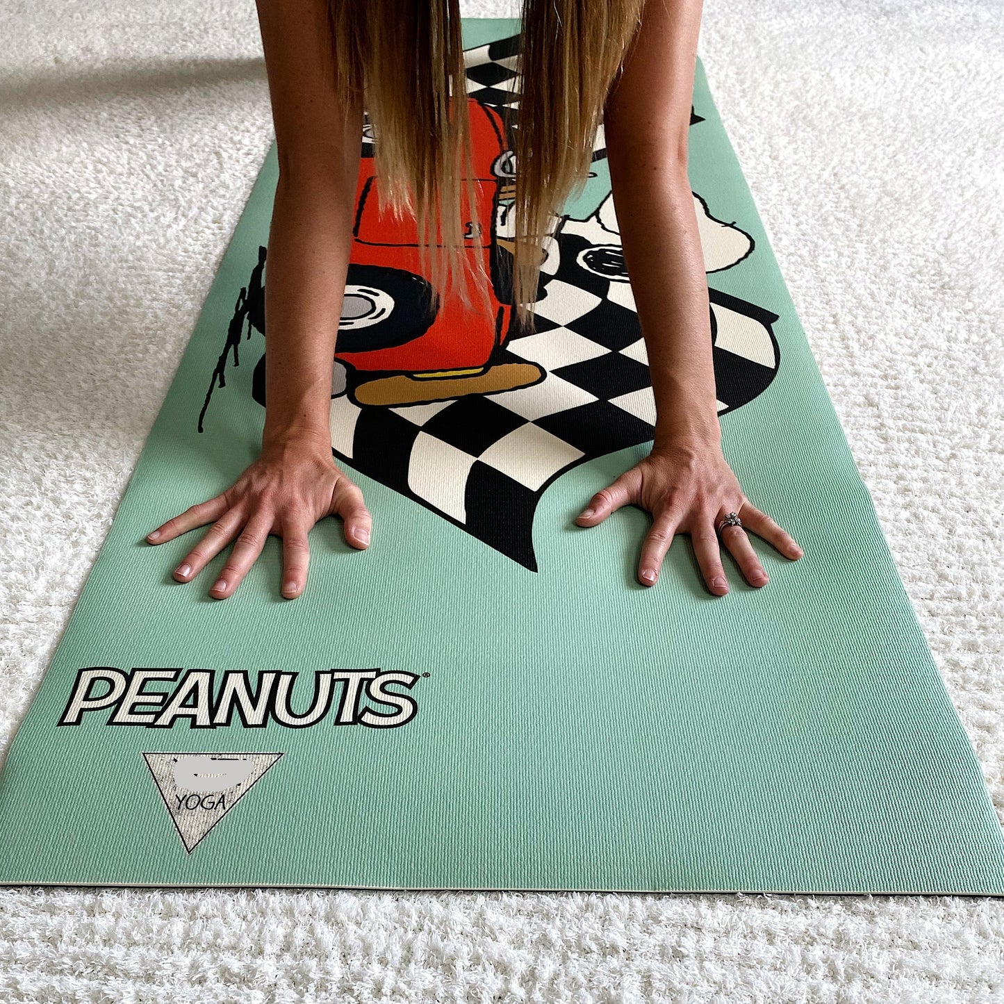 Yoga Mat Peanuts Snoopy Race Car